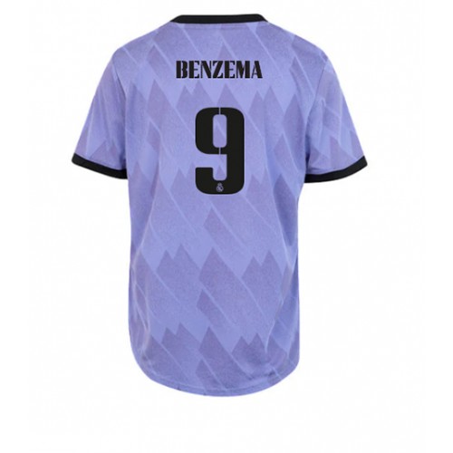 Dres Real Madrid Karim Benzema #9 Gostujuci za Žensko 2022-23 Kratak Rukav